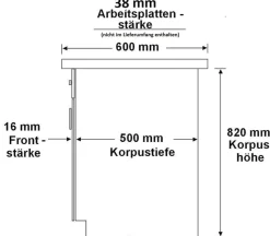 Vigo Unterschrank 60 cm Eiche Lancelot Matera Grau Vollauszug Soft-Close Küche