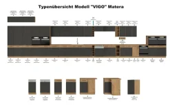 Vigo Unterschrank 80 cm Eiche Lancelot Matera Grau Vollauszug Soft-Close Küche