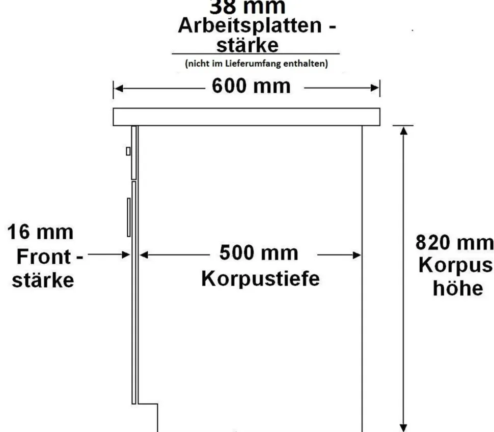 Vigo Unterschrank 80 cm Eiche Lancelot Matera Grau Vollauszug Soft-Close Küche