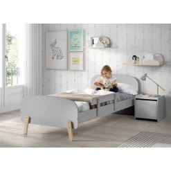 Vipack Absturzschutz Kiddy für Einzelbett 90x200 cm - Hellgrau