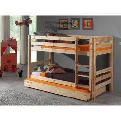 Vipack Furniture Hochbett Pino mit Bettschublade, natur
