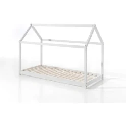 Vipack Hausbett Cabe 90 x 200 cm, weiß Kiefer massiv