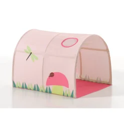 Vipack Spielbett Pino inkl. Rutsche, Kiefer massiv weiß mit Vorhang und Tunnel - Dessin Spring