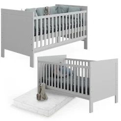 Vitalispa Babybett Ajaton Weiß 144,4 x 83 cm mit Matratze