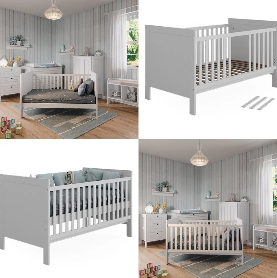 Vitalispa Babybett Ajaton Weiß 144,4 x 83 cm