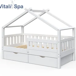 VitaliSpa Design Kinderbett 160x80 Babybett Jugendbett 2 Schubladen Lattenrost