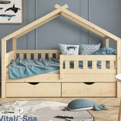 VitaliSpa Design Kinderbett 160x80 Babybett Jugendbett 2 Schubladen Lattenrost