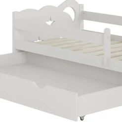 VitaliSpa Kinderbett Einzelbett Juniorbett Jessica Weiß 140x70 cm modern Kinderzimmer Bett Bettschublade Rausfallschutz