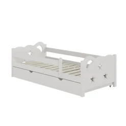 VitaliSpa Kinderbett Einzelbett Juniorbett Jessica Weiß 160x80 cm modern Kinderzimmer Bett Bettschublade Rausfallschutz