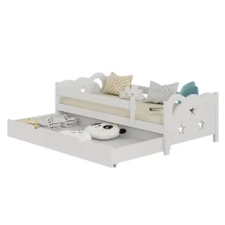 VitaliSpa Kinderbett Einzelbett Juniorbett Jessica Weiß 160x80 cm modern Kinderzimmer Bett Bettschublade Rausfallschutz