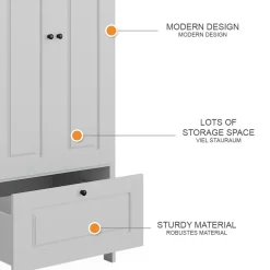 Vitalispa Kinderkleiderschrank Ajaton Weiß 83,3 x 187 cm