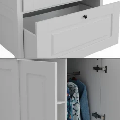 Vitalispa Kinderkleiderschrank Ajaton Weiß 83,3 x 187 cm
