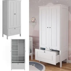 Vitalispa Kinderkleiderschrank Ajaton Weiß 83,3 x 187 cm