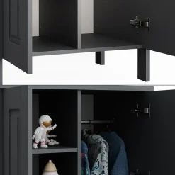 Vitalispa Kinderkleiderschrank Ajaton Grau 70 x 120,6 cm