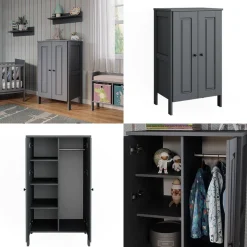 Vitalispa Kinderkleiderschrank Ajaton Grau 70 x 120,6 cm