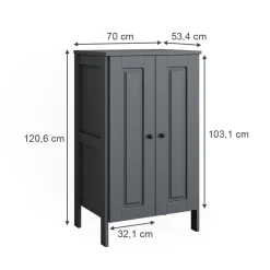 Vitalispa Kinderkleiderschrank Ajaton Grau 70 x 120,6 cm