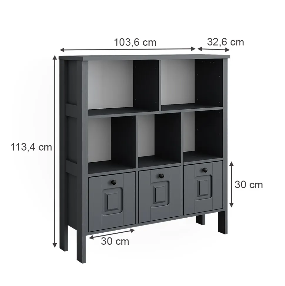 Vitalispa Kinderregal Ajaton Grau 103,6 x 113,4 cm