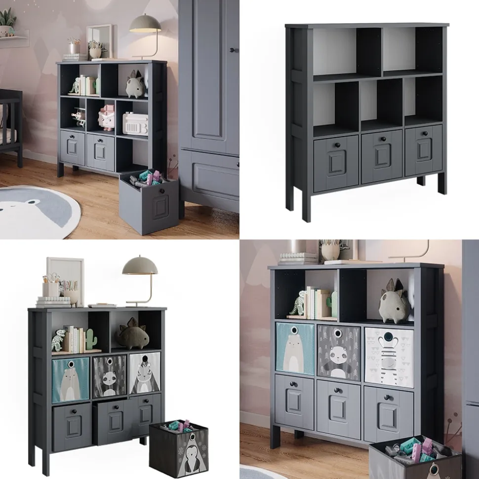 Vitalispa Kinderregal Ajaton Grau 103,6 x 113,4 cm