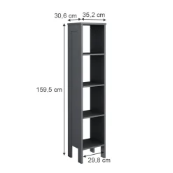 Vitalispa Kinderregal Ajaton Grau 35,2 x 159,5 cm
