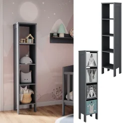Vitalispa Kinderregal Ajaton Grau 35,2 x 159,5 cm