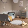 VitaliSpa Kommode Malia 60x88cm für Kinderzimmer, Schrank mit 3 Schubladen, grau