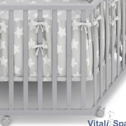 VITALISPA Laufgitter 6-eckig grau mit Laufgittereinlage Laufstall Krabbelgitter