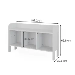 Vitalispa Sitzbank Ajaton Weiß 107,2 x 63,8 cm