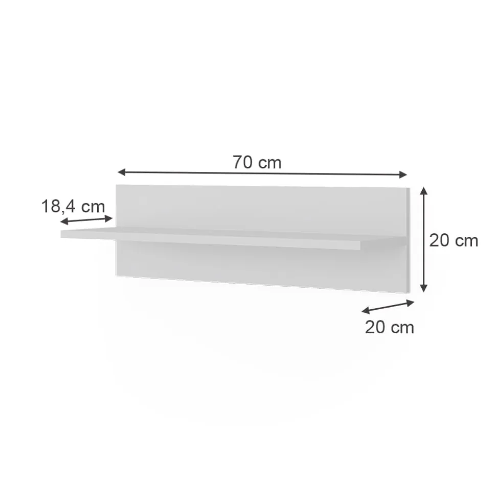 Vitalispa Wandregal Ajaton Weiß 70 x 20 cm