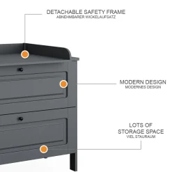 Vitalispa Wickelkommode Ajaton Grau 108 x 98 cm