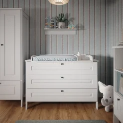 Vitalispa Wickelkommode Ajaton Weiß 133 x 98,4 mit 3 Schubladen