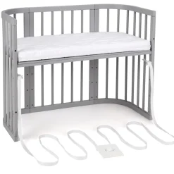 Waldin Babybett 5in1, Beistellbett aus Holz, Matratze, Belüftet