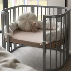 Waldin Babybett 5in1, Beistellbett aus Holz, Matratze, Belüftet