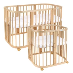 Waldin Babybett Kinderbett 7in1 mit Matratze, mitwachsendes Kinder-Bett
