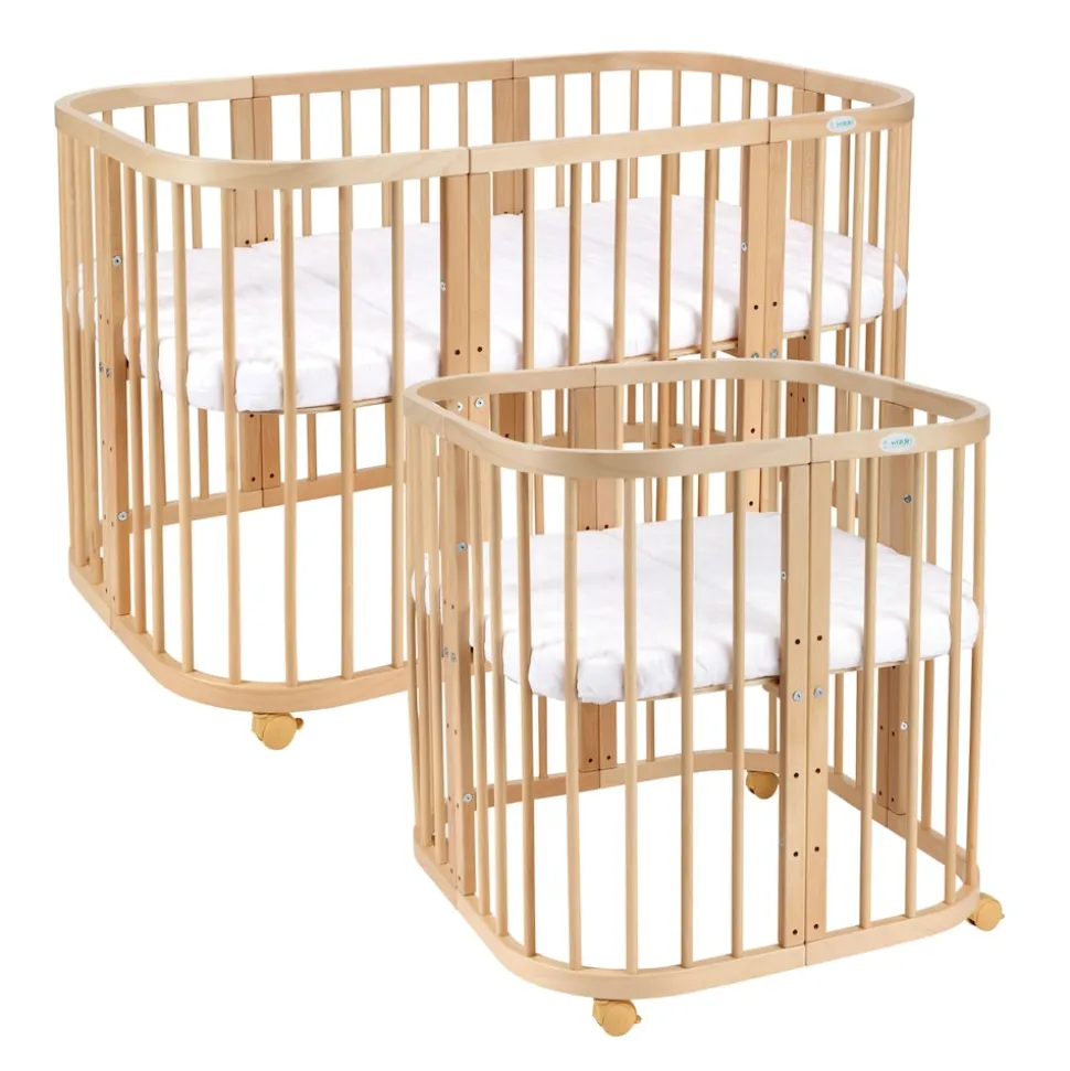 Waldin Babybett Kinderbett 7in1 mit Matratze, mitwachsendes Kinder-Bett