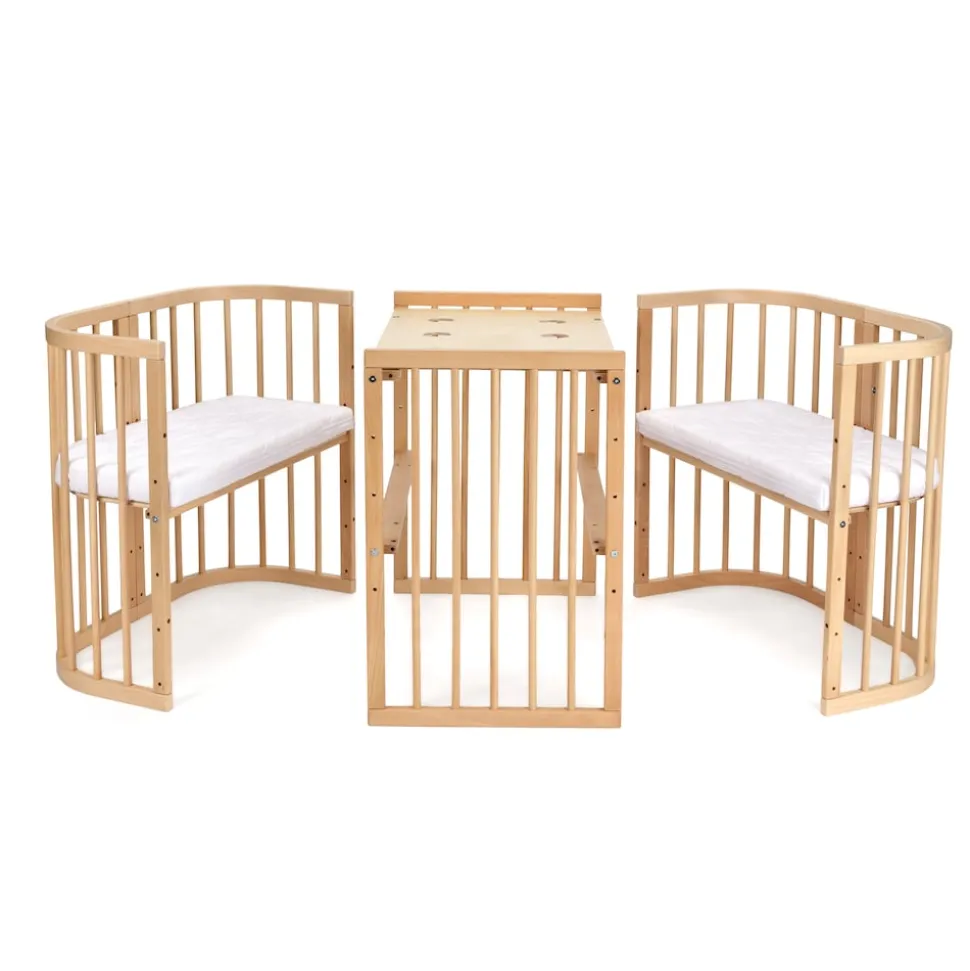 Waldin Babybett Kinderbett 7in1 mit Matratze, mitwachsendes Kinder-Bett