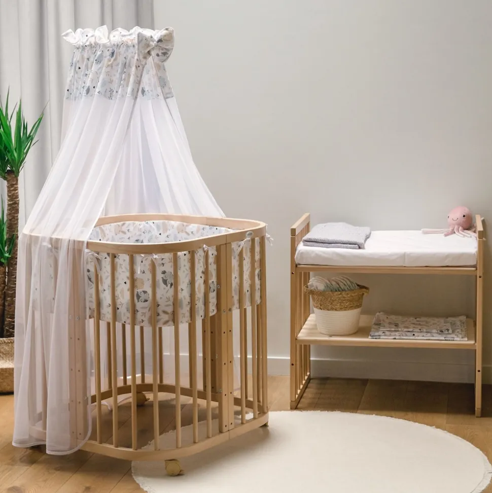 Waldin Babybett Kinderbett 7in1 mit Matratze, mitwachsendes Kinder-Bett