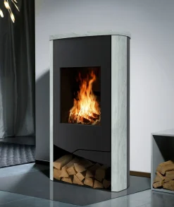 WAMSLER Kaminofen N-Line Nevada - Naturstein Serpentino, 5 kW