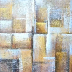 Wandbild Cubes, 100% handgemaltes Ölgemälde Gemälde XL, 100x100cm