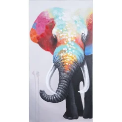 Wandbild Elefant II, 100% handgemaltes Ölgemälde Gemälde XL, 140x70cm