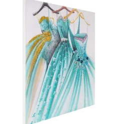 Wandbild Grüne Kleider, 100% handgemaltes Ölgemälde 3D-Bild Gemälde XL, 90x90cm