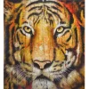 Wandbild Tiger, 100% handgemaltes Ölgemälde Gemälde XL, 100x90cm