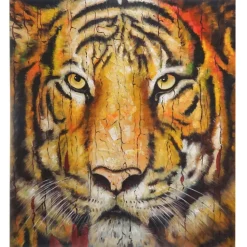 Wandbild Tiger, 100% handgemaltes Ölgemälde Gemälde XL, 100x90cm