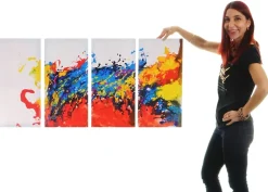 Wandbild Wave, 100% handgemaltes Ölgemälde Gemälde XL, 120x60cm