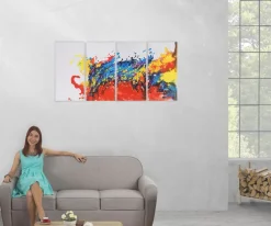 Wandbild Wave, 100% handgemaltes Ölgemälde Gemälde XL, 120x60cm