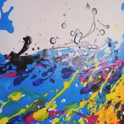 Wandbild Wave, 100% handgemaltes Ölgemälde Gemälde XL, 120x60cm