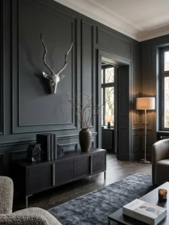 Wanddeko Hirschgeweih Aluminium silberfarben klein im Landhausstil