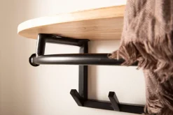 Wandgarderobe Akazie Massivholz 100cm Metall Garderobe mit Ablage Industrial