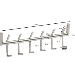 Wandgarderobe FineBuy Garderobe Metall 60 cm Silber Flur Hakenleiste Paneel