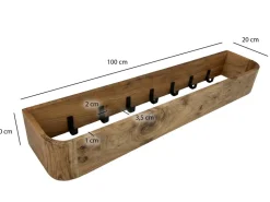 Wandgarderobe Massivholz 100cm Hängegarderobe Flurgarderobe Garderobenpaneel