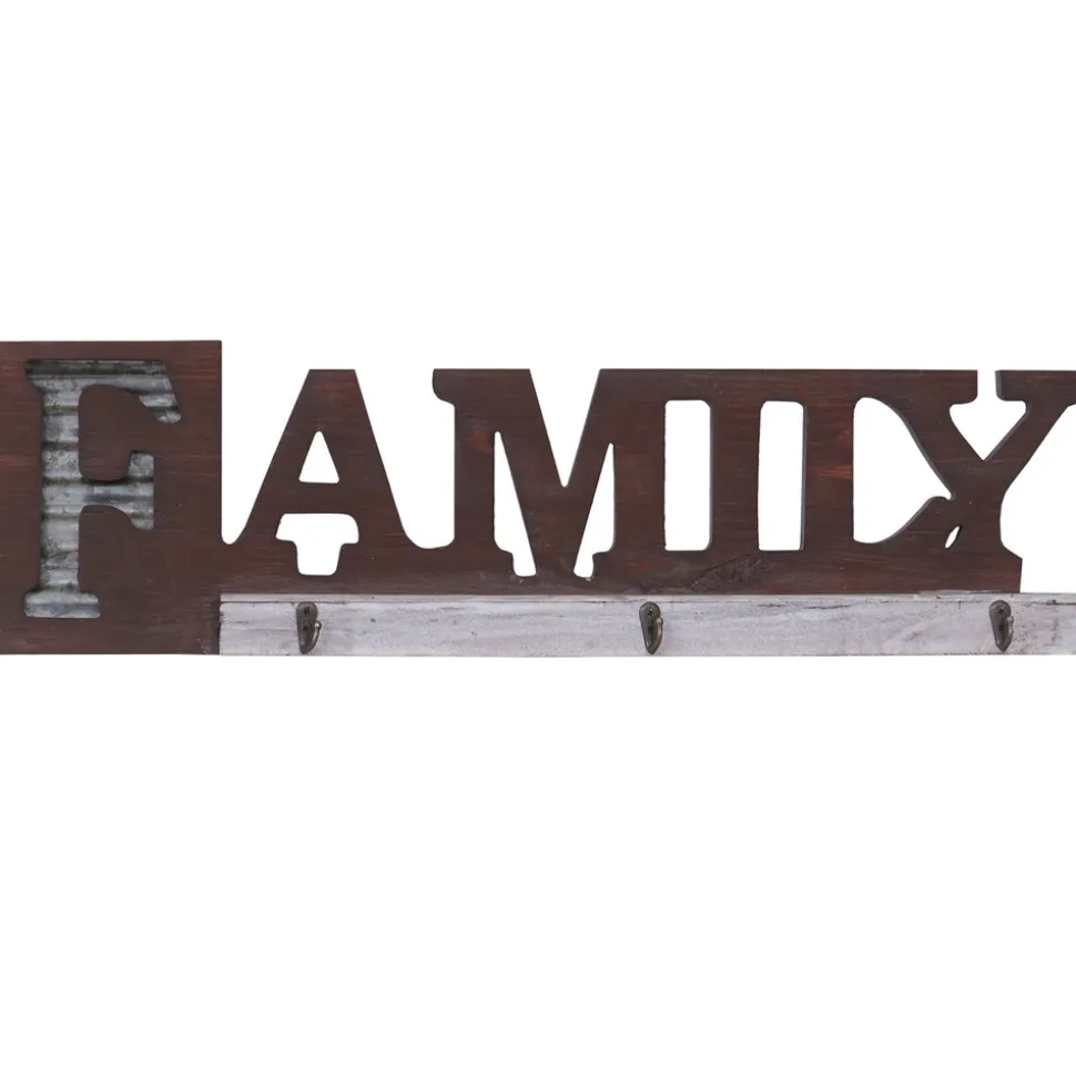 Wandgarderobe MCW-A91 Family, Garderobenpaneel, Landhaus Holz Metall